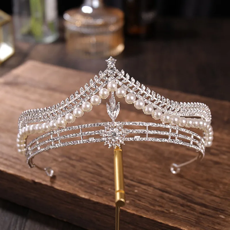 

Bridal Crown Rhinestone Tiaras Headdress Pageant Party Wedding Crown Jewelry Wedding Bridal Headdress Hair Accessories Gift