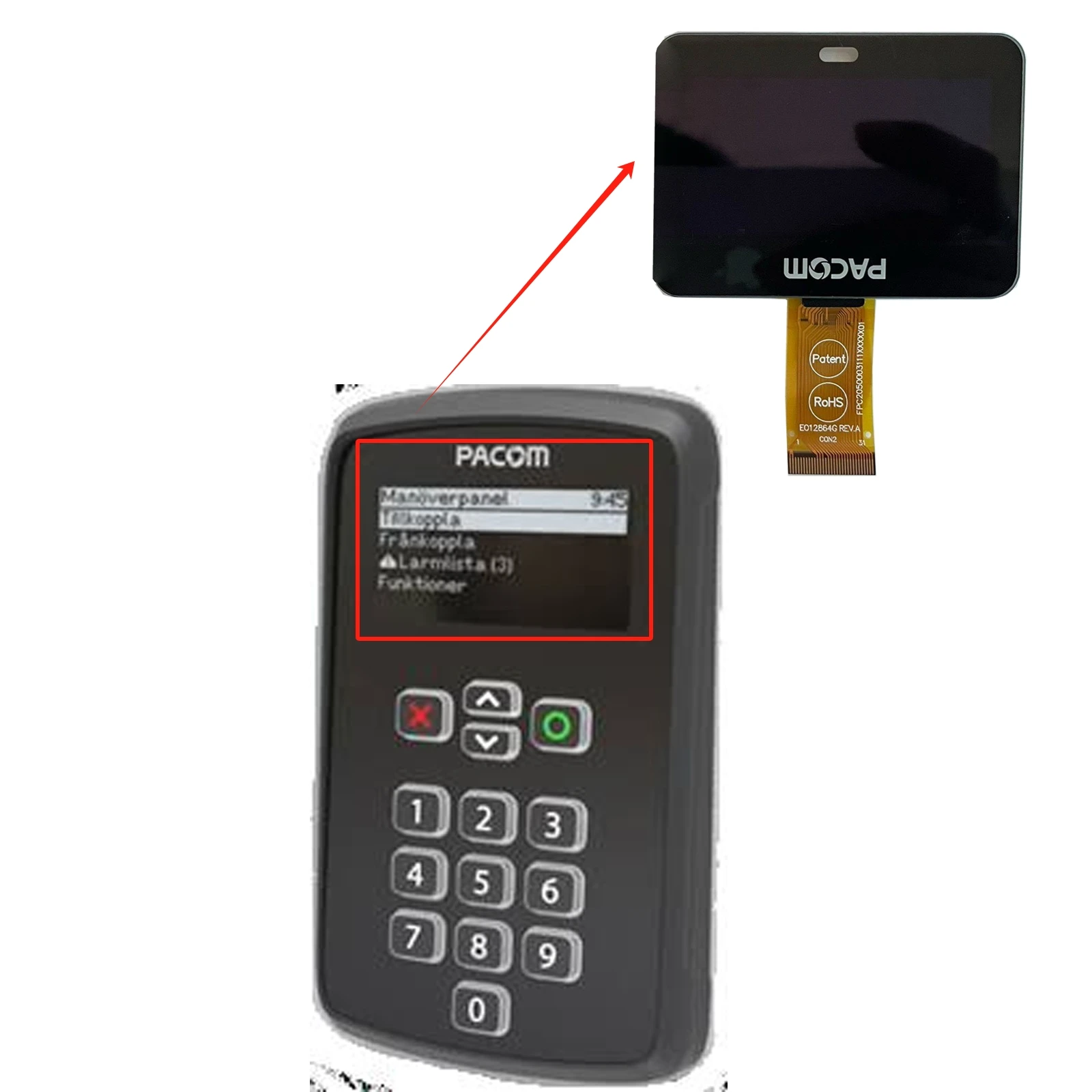 New Original Oled LCD with cover glass for PACOM DSS-Ace Repair Parts