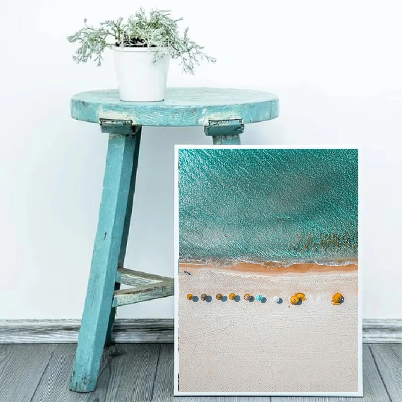 ملصقات مناظر طبيعية محيطية بسيطة حديثة ، لوحة قماشية ، منظر بحري للشاطئ ، فن جداري ، صور لغرفة المعيشة ، ديكور غرفة النوم #4