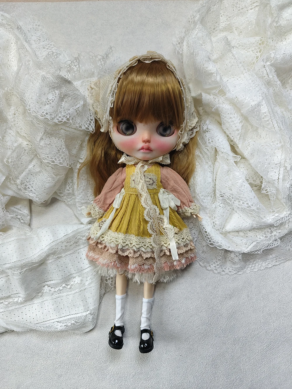 

Outifts For classic style Blythe Doll clothes Cute Pink Dress Set For Ymy Licca Azones Ob22 24 27 Ker YMY Doll Accessories