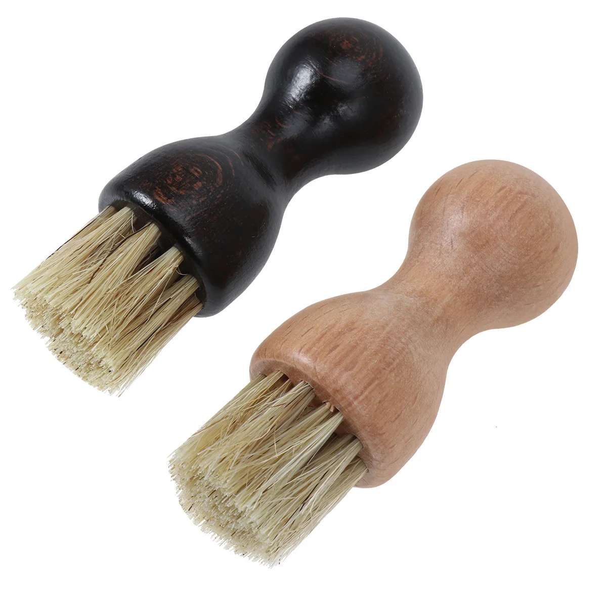 

2Pcs Multifunctional Shoes Brush Pig Hair Beech Handle Pear Shape Grip for Cleaning Dedusting Polishing Shoes Cleaning