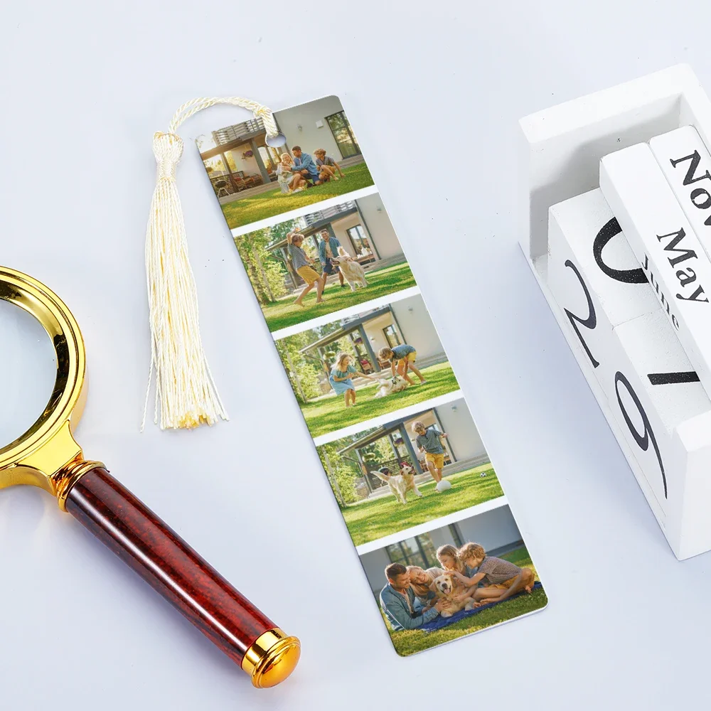 

Personalized Photo Bookmark Readers gift for Mom Dad Custom Metal Bookmark for Teacher Family Pets Birthdays Christmas Gifts