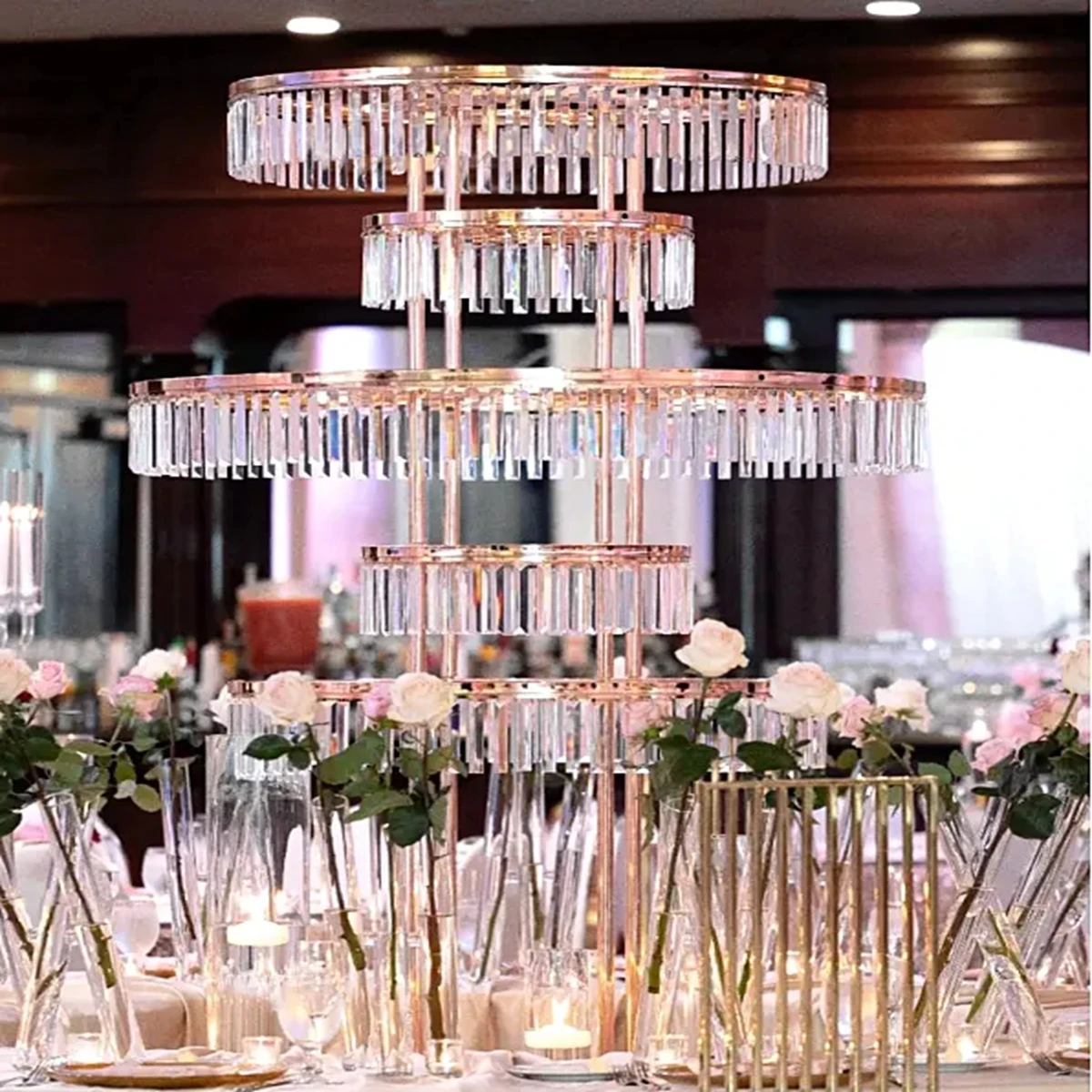 130cm Props Acrylic Iron Chandeliers Wedding Hotel Banquet Hall Venue Layout Props Decorative flower stand
