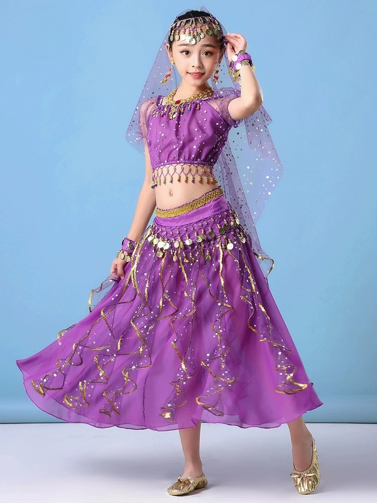 Young girl of India Xinjiang skirt suit kindergarten stage performance girl dancing dress