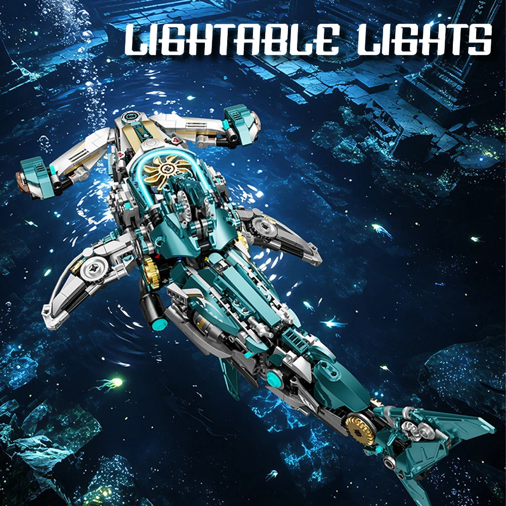 1323-pcs-hammerhead-shark-building-blocks-model-hand-crank-transmission-mechanism-led-lights-creative-trendy-collectible-gi