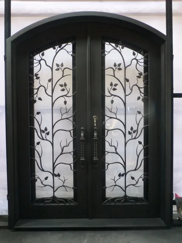 Iron Door Customization Wrought Iron Double Entry Doors Simple Design Forge Wrought Iron Door For Entry