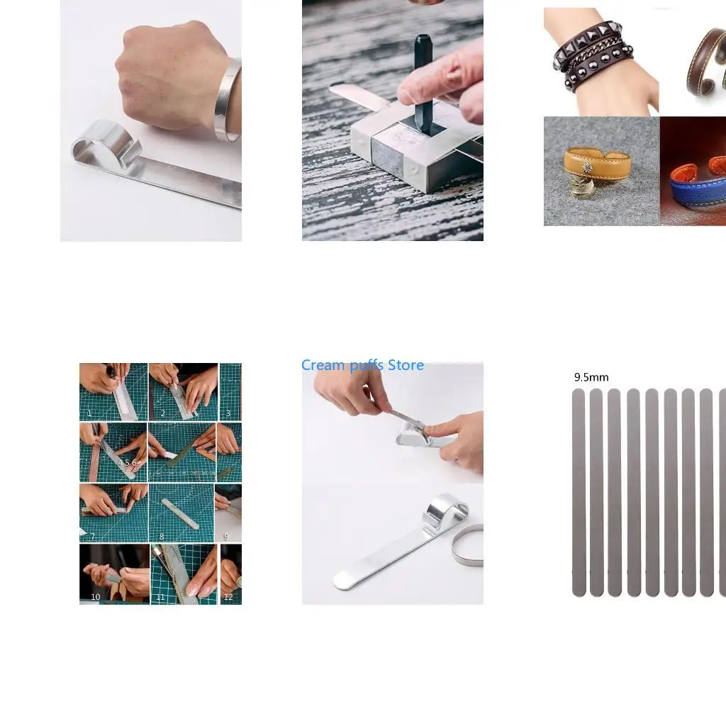 50LE Aluminum Bracelet Blanks Stainless Steel Bangle Bracelet Bending Bar for Stamping DIY Bracelet Jewelry Making