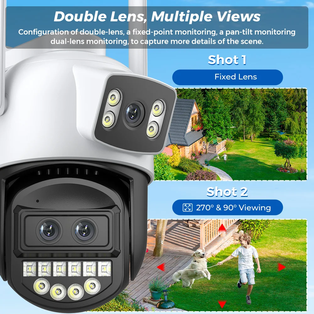 كاميرا BESDER 12MP 6K PTZ Wifi بعدسة مزدوجة 8X تكبير رقمي AI كشف الإنسان في الهواء الطلق 8MP CCTV IP كاميرا حماية أمنية iCSee