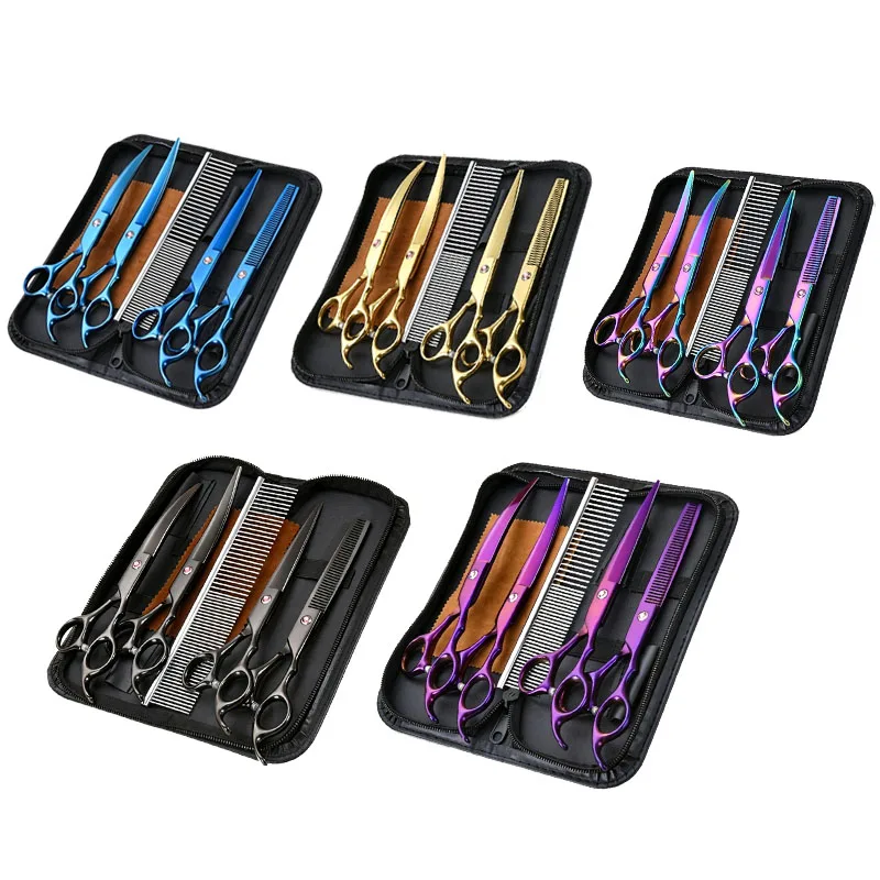 Curved Dog Grooming Scissors Kit Pet Hair Trimming Tools for Dog Face  Body Grooming Perfect for Home use and Pet Grooming Salon
