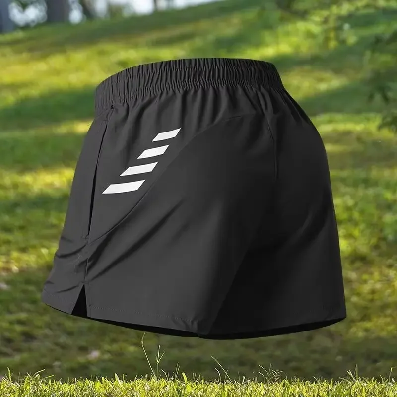 

Спортивные шорты, мужские легкоатлетические тренировочные брюки три четверти, летние тонкие брюки для фитнеса, бега, марафона, быстросохнущие брюки