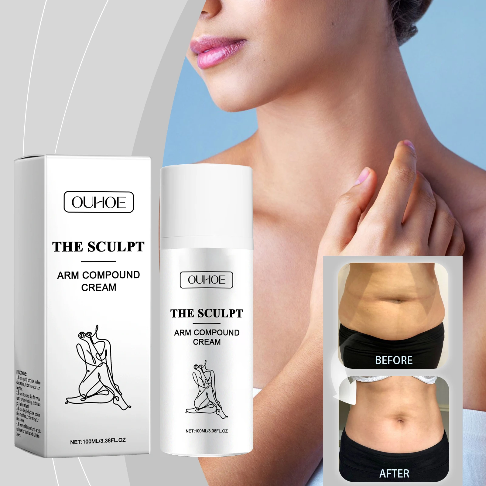 Moisturizing and firming body lotion brightens skin tone, tightens and nourishes soft and supple skin, moisturizing and non grea