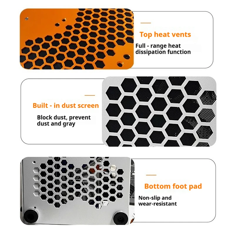 Casing Honeycomb Matx Sisi Transparan Bahan Aluminium Mendukung Kartu Grafis 330mm Pendingin Air 240 untuk Komputer Desktop