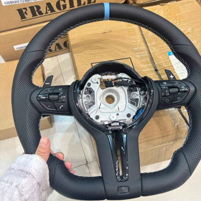 Leather Car Steering Wheel For BMW M3 M4 M5 M6 F30 F10 F15 F36 F01 F20 F22 F25 F31 F32 E70 E90 Steering Wheel Car Accessories