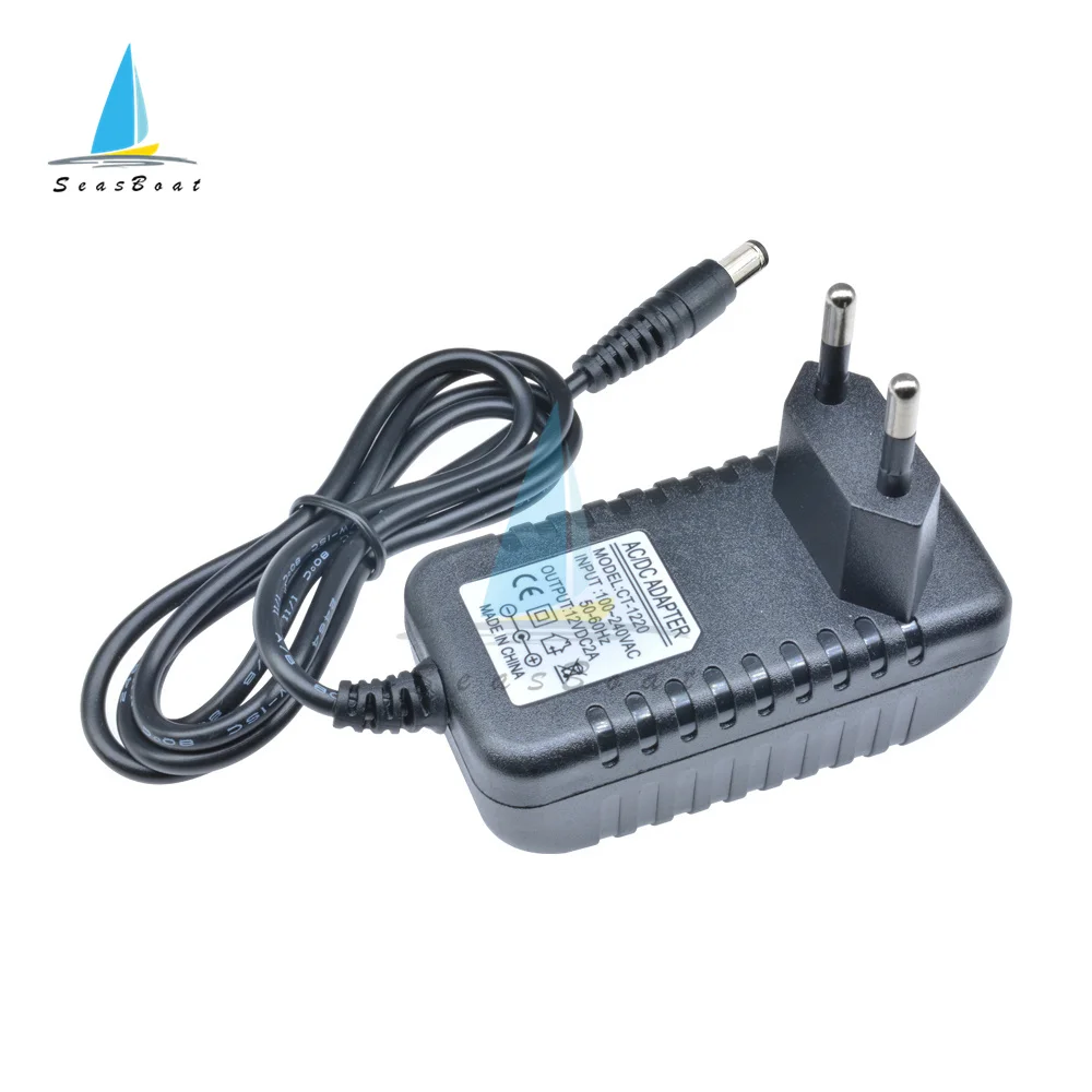12 فولت 2A محول الطاقة الاتحاد الأوروبي التوصيل محول الطاقة توريد مهايئ شاحن 5.5X2.1mm ل LED CCTV محول محول جهد كهربي المقبس