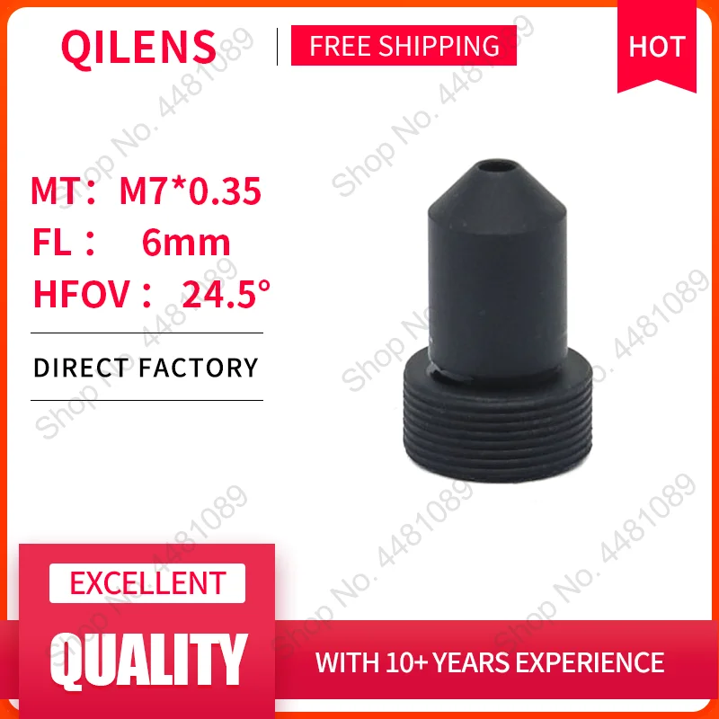 QILENS CCTV Lens M7 6mm  for Security  Pinhole Camera HD 2Megapixel Image Sensor 1/3 1/4