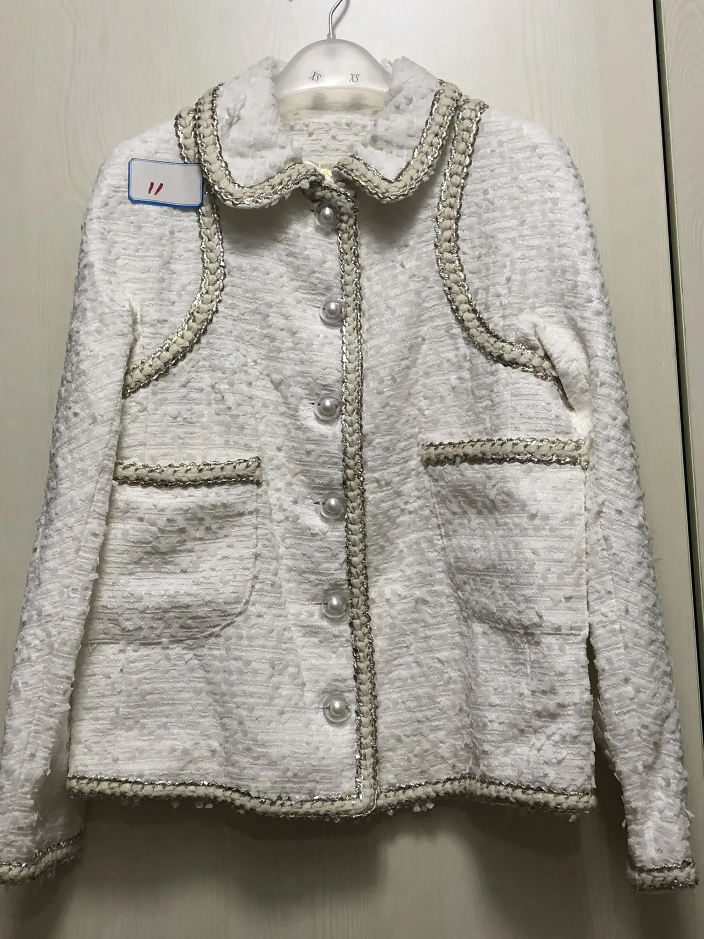 New Special Offer Multi style Tweed Pearl short coat