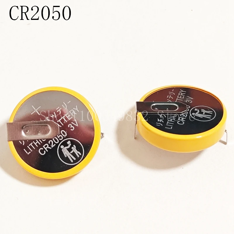 5PCS/LOT CR2050 2050 With soldering feet Button Lithium Battery 3V Horizontal Pin