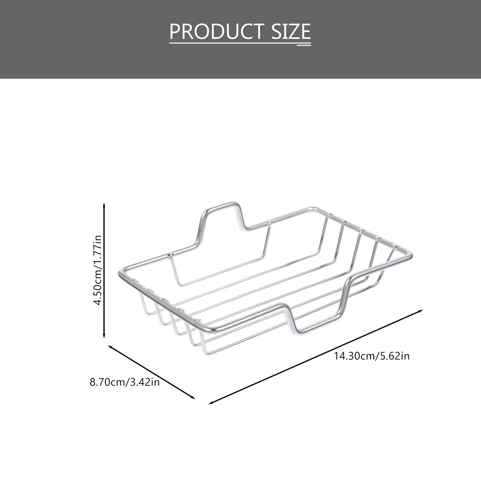 

2pcs Wall Mounted Stainless Steel Self-Draining For Bathroom Kitchen Laundry Room Rack Dish Organizer Wall Holder Metal Bar Soap