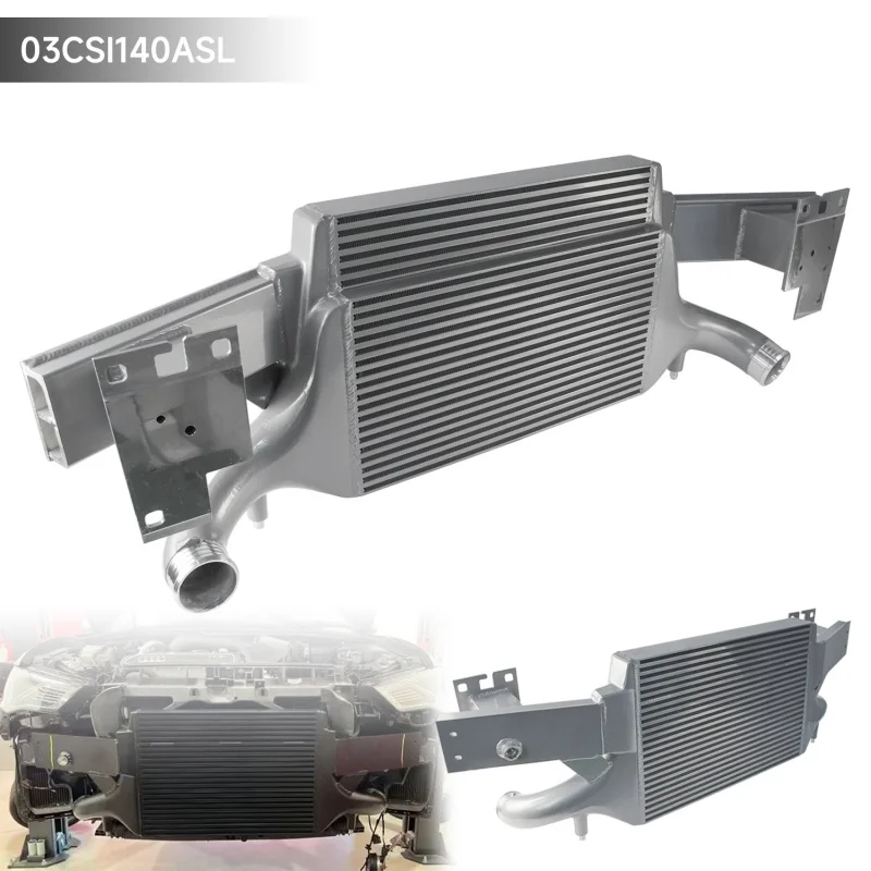 Silber/Schwarzer Ladeluftkühler für Audi RS3 8V Sportback/Sedan EVO3 2017+ Upgrade Competition Bar&Plate Hochleistungs-Aluminium