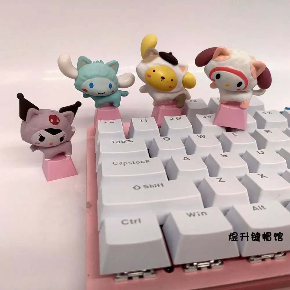 Sanrio Kawaii Cinnamorol Keycaps Mechanical Keyboard Caps Hello Kitty Pochacco Mx Axis Personalized Cartoon Esc Diy Key Cap Game