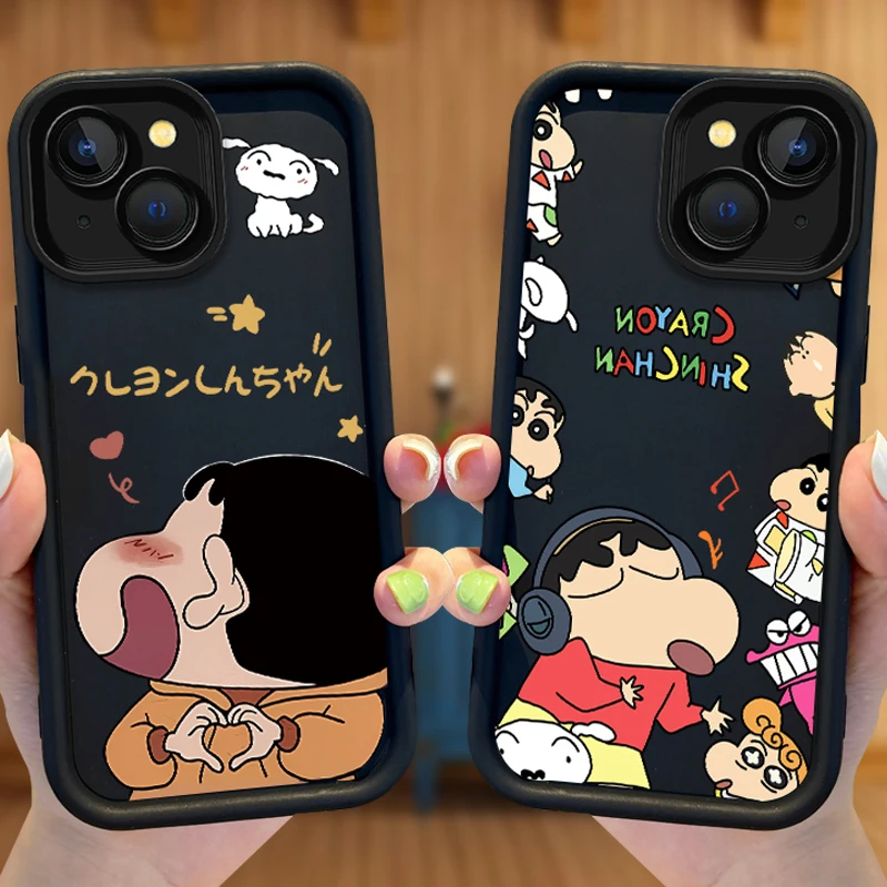 Lovely C-Crayon Shin-Chan Phone Case For iPhone 15 14 13 12 11 Pro Max 15 14 8 7 6 Plus X XS Max 8 7 6 Silicone Shockproof Cover