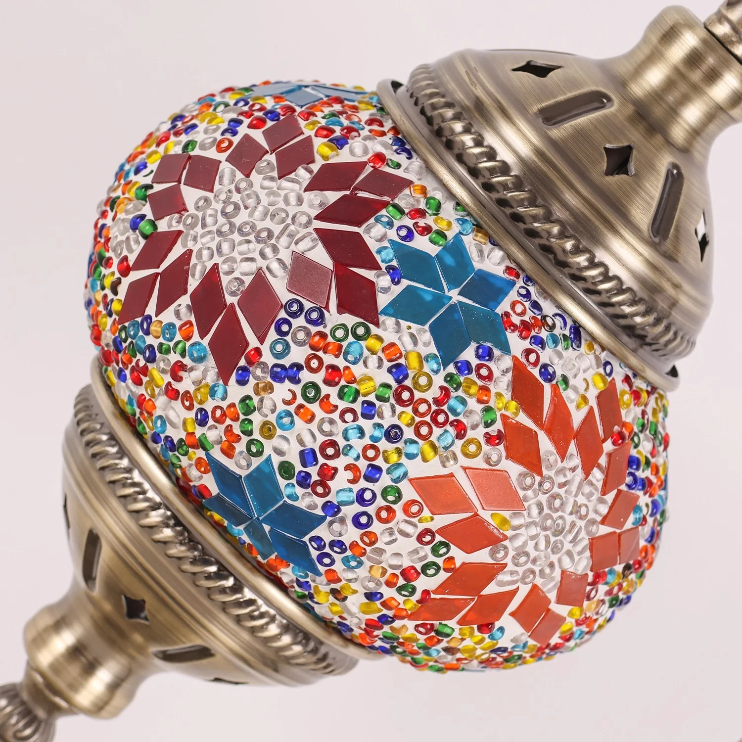 Mosaic Moon Table Lamp Vintage Art Deco Handcrafted Lamparas De Mesa Mosaic Glass Bed Light Lamparas Con Mosaicos Night Lights