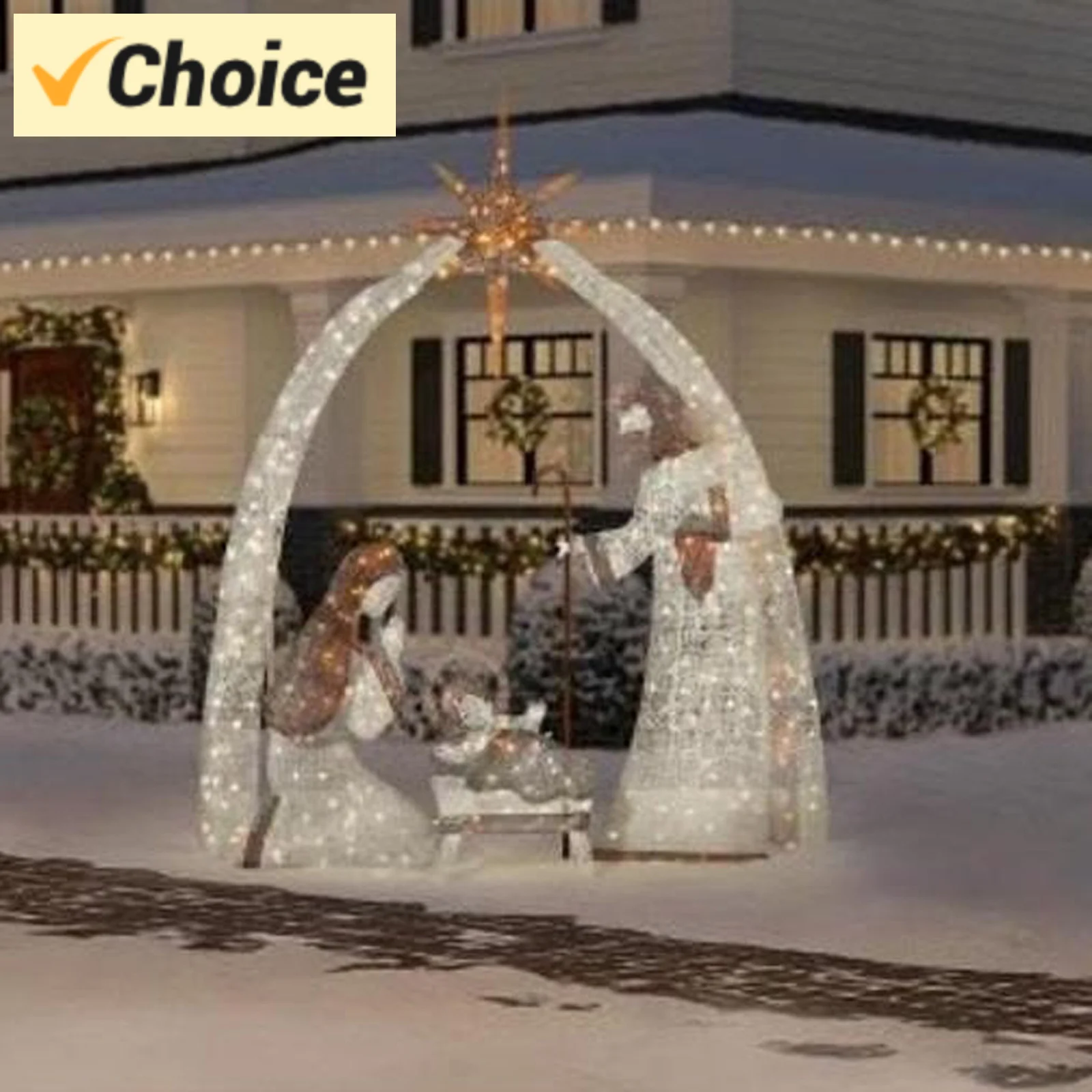 2024 Hot Christmas Outdoor  Garden Arch Decoration Christmas A Family Of Three Courtyard Ornaments Garden Decor