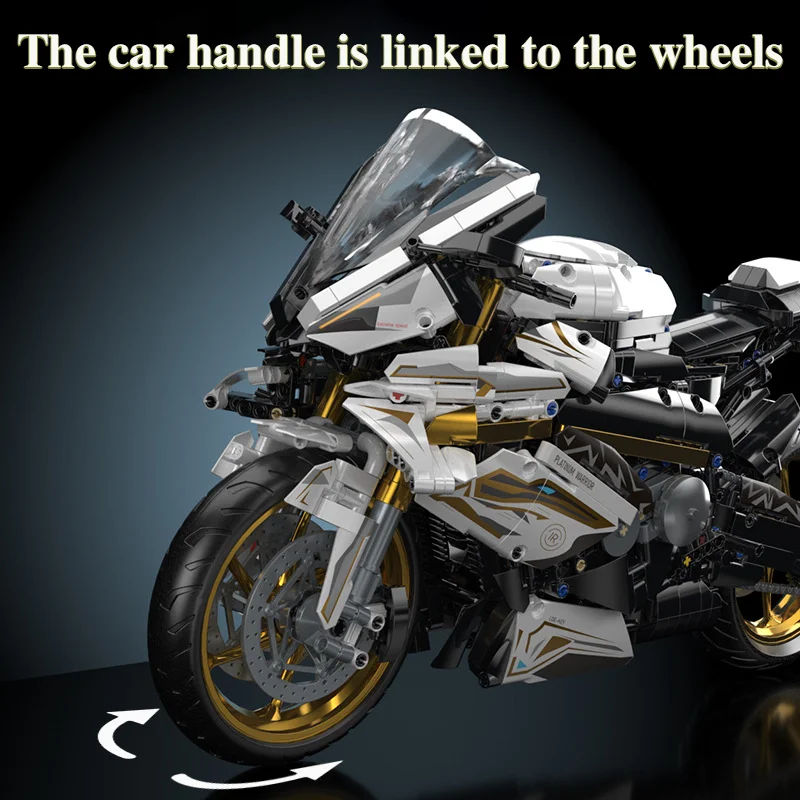 2025 New 1:5 Mechanical Motorcycle Desktop Decorations 2000+PCS Racing Car Building Block Model Kid Toys Christmas Birthday Gift