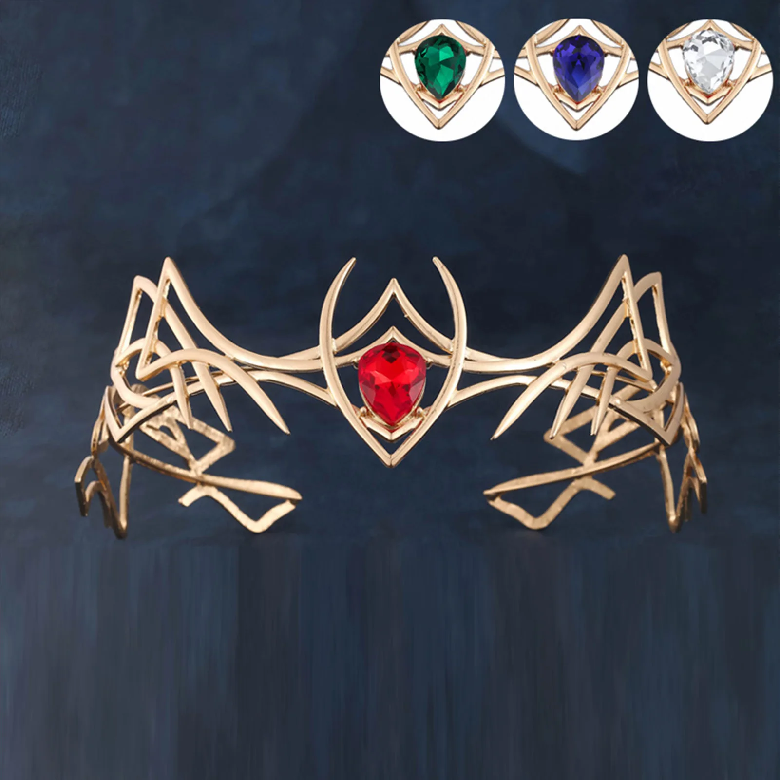 

Rhinestone Goddess Warrior Crown Russian Goddess Forehead Decor Cosplay Headdress For Gown Dress Hairstyle Jewelry Accessories