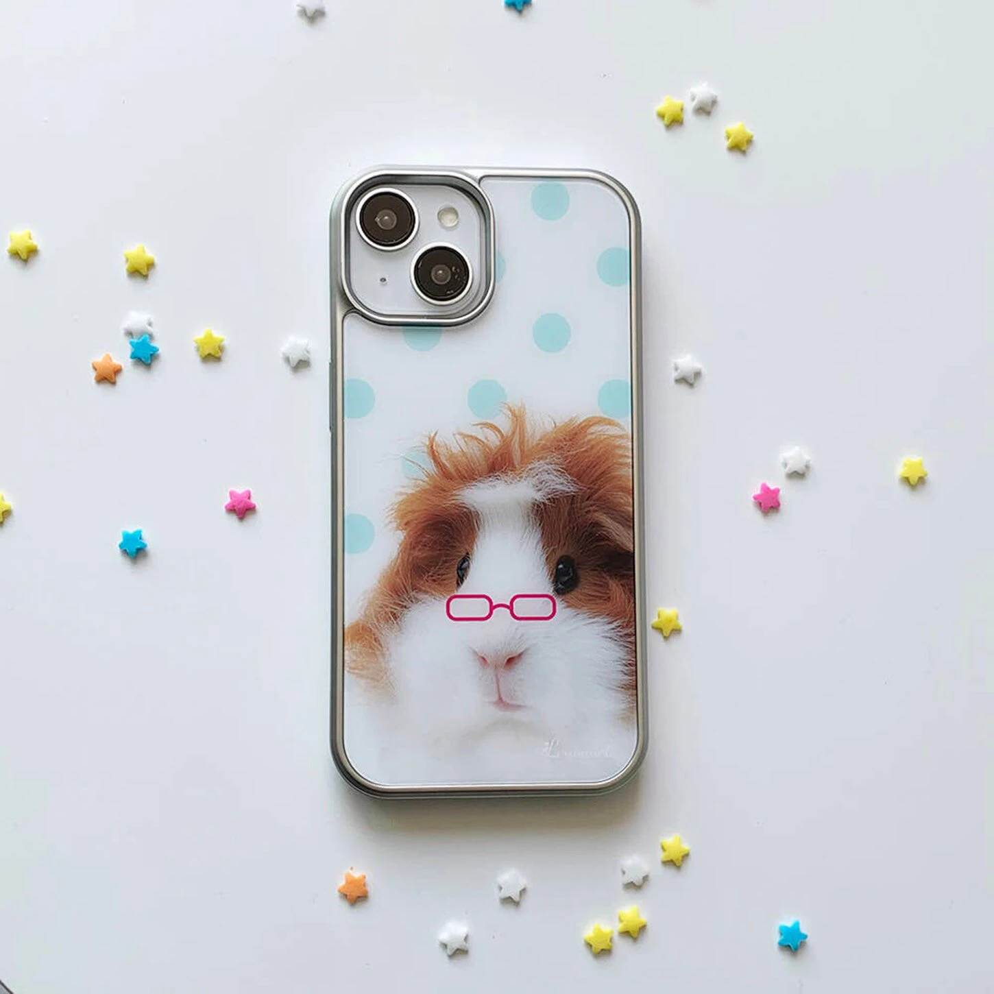 Coque de téléphone de luxe transparente et souple avec motif cochon d'Inde et lunettes pour iPhone 17, 17e, 16e, 16, 15, 14, 13, 12, 11, Air, Pro Max, X, XR, XSMAX, 8, 7 Plus