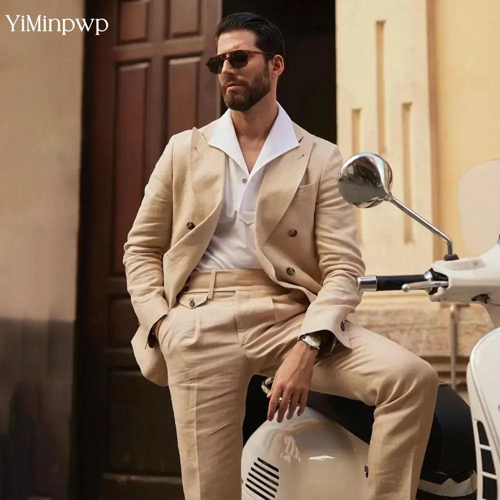 

New Men's suits for wedding 2 Pieces Double Breasted Business Banquet Office Jacket for Men Groom Wedding Dress Party Suits