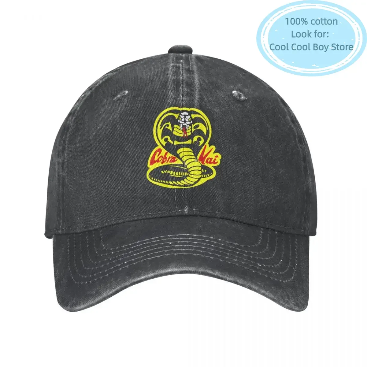 

Cobra Kai The Karate Kid Baseball Caps Unisex Distressed Cotton Snapback Hat Snake Karate Dojo Anime Outdoor Summer Hats Cap