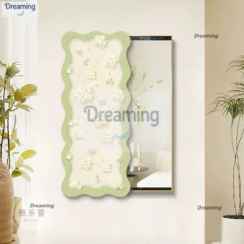 

Кремовое ветровое двухтактное скрытое зеркало для всего тела, подвесная картина, невидимое зеркало в полный рост, декоративная живопись, картина на крыльце, mi