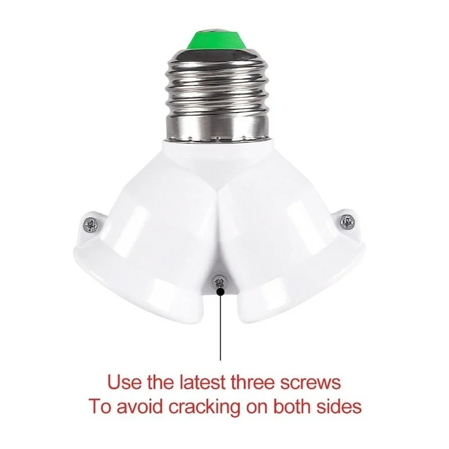 3/PCS Screw E27 LED Base Light Lamp Bulb Socket E27 to 2-E27 Splitter Adapter lamp holder E27 socket bulb holder