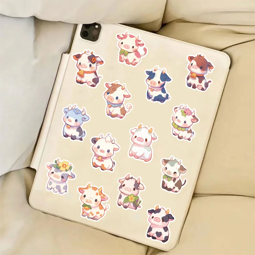 50pcs Cartoon Cute Rainbow Cow Stickers Waterproof DIY Graffiti Sticker Pack for Laptop Scrapbooking Notebook Computer Diary