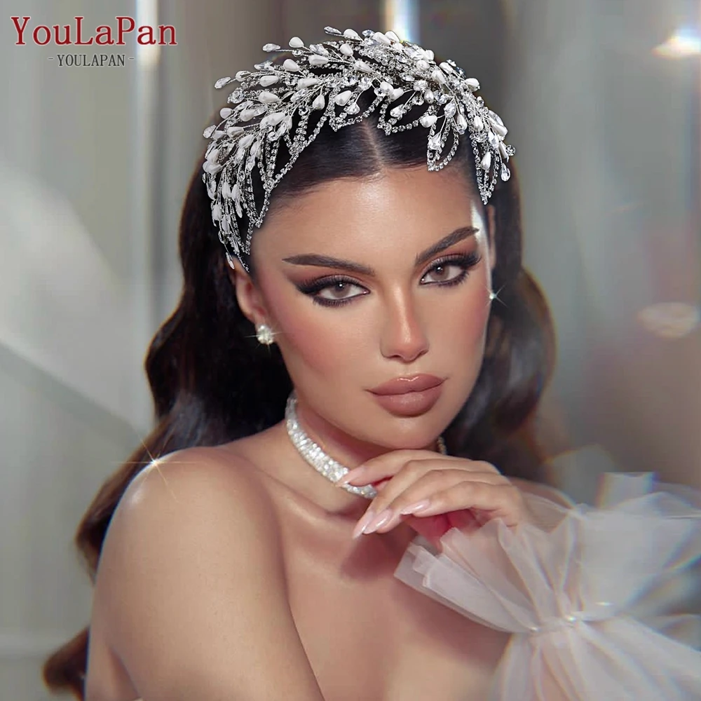 

YouLaPan Rhinestone Beaded Headband Bridal Wedding Hair Accessories Woman Banquet Jewelry Head Decoration Crystal Headwear HP614