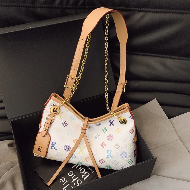

Multicolor Print Underarm Bag Color Block Hobo Purse for Women Spacious Crossbody Tote Large Capacity Sling Bag Casual Bag​