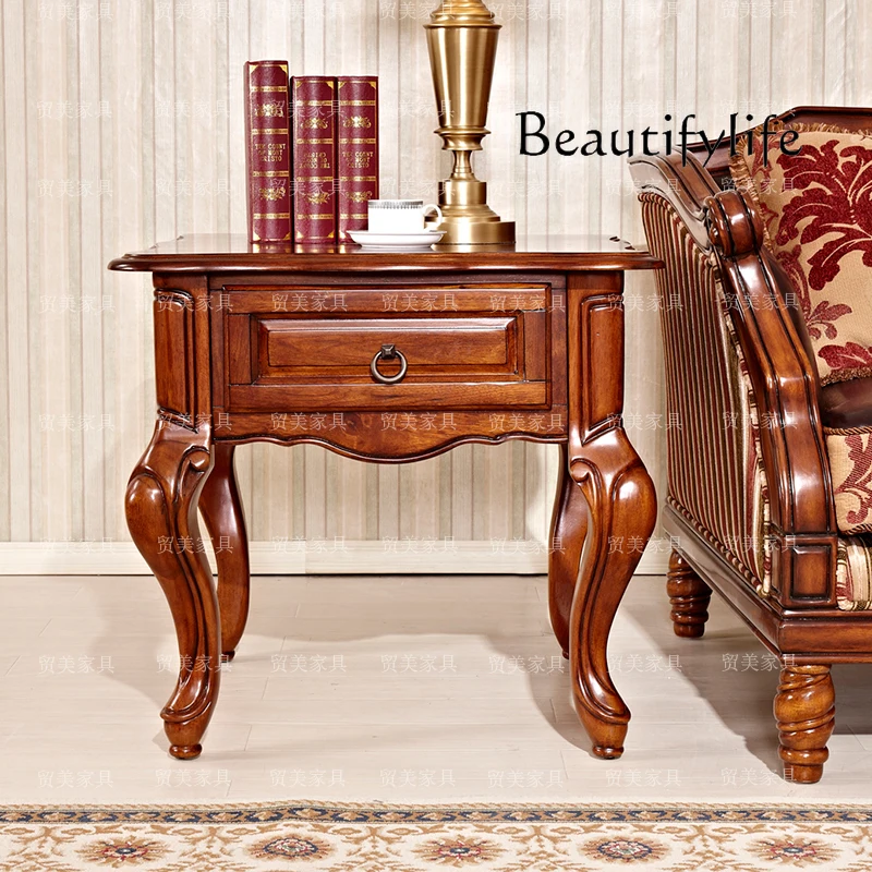 Solid Wood Side Table Living Room Sofa Corner Table Telephone Solid Wood Small Square Table Small