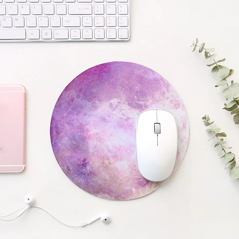 Kawaii Round Celestial Mouse Pad Soft Mat For Game Computer Cap Desk Mat Pads Non-Slip Rubbe PC Waterproof Office MousePad 22cm