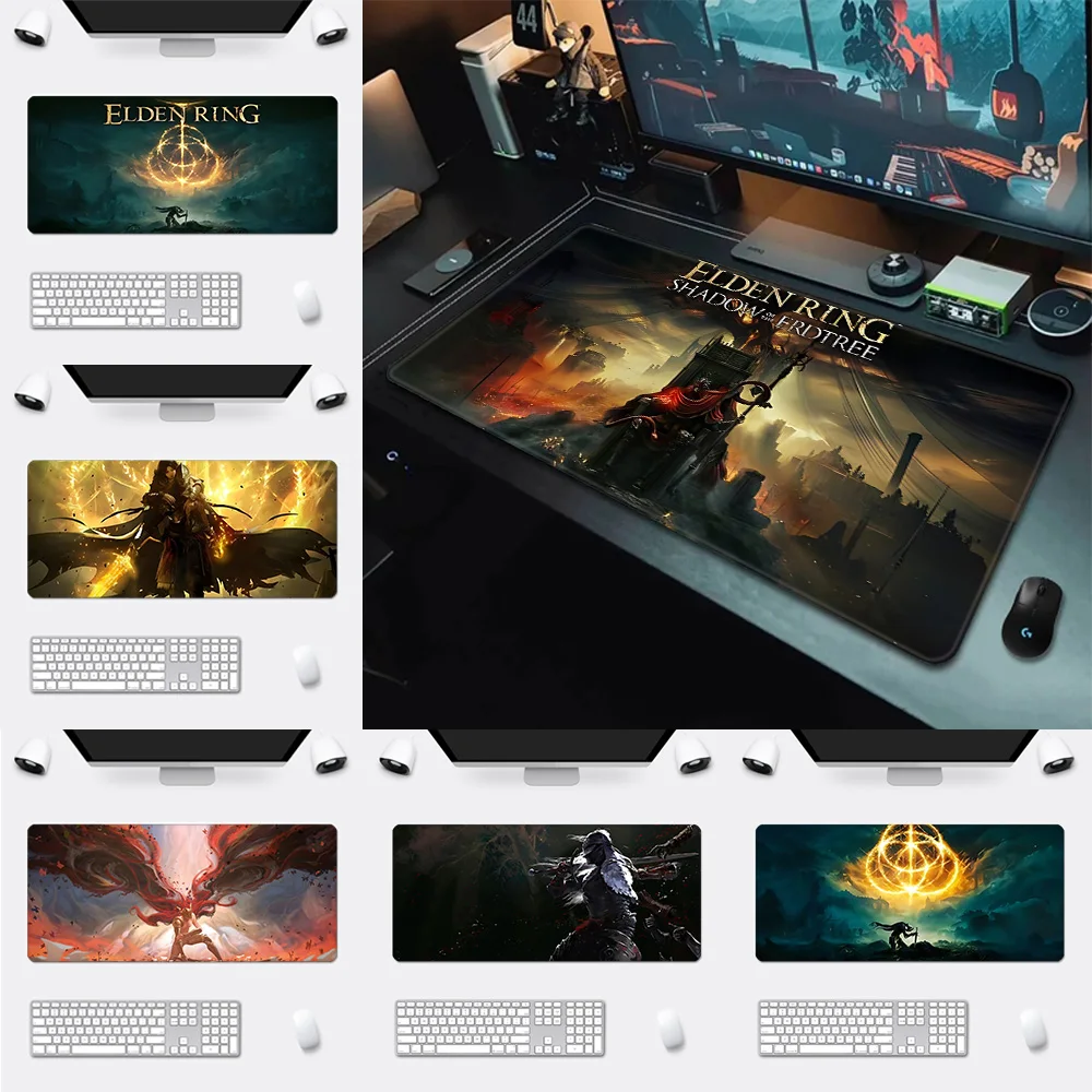 Mousepad HD Printing Computer Gamers Locking Edge Non-slip Mouse Pad E-eldens Rings XXL90x40cm Keyboard PC Desk Pad