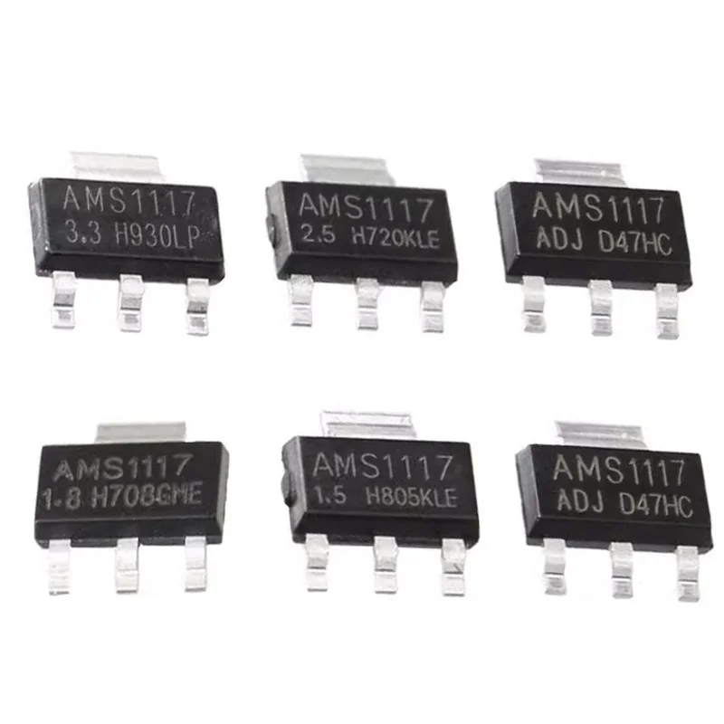 10pcs AMS1117-3.3V 1.5/1.8/5.0vADJ regulated asm1117 power supply ic buck chip sot-223 electronics