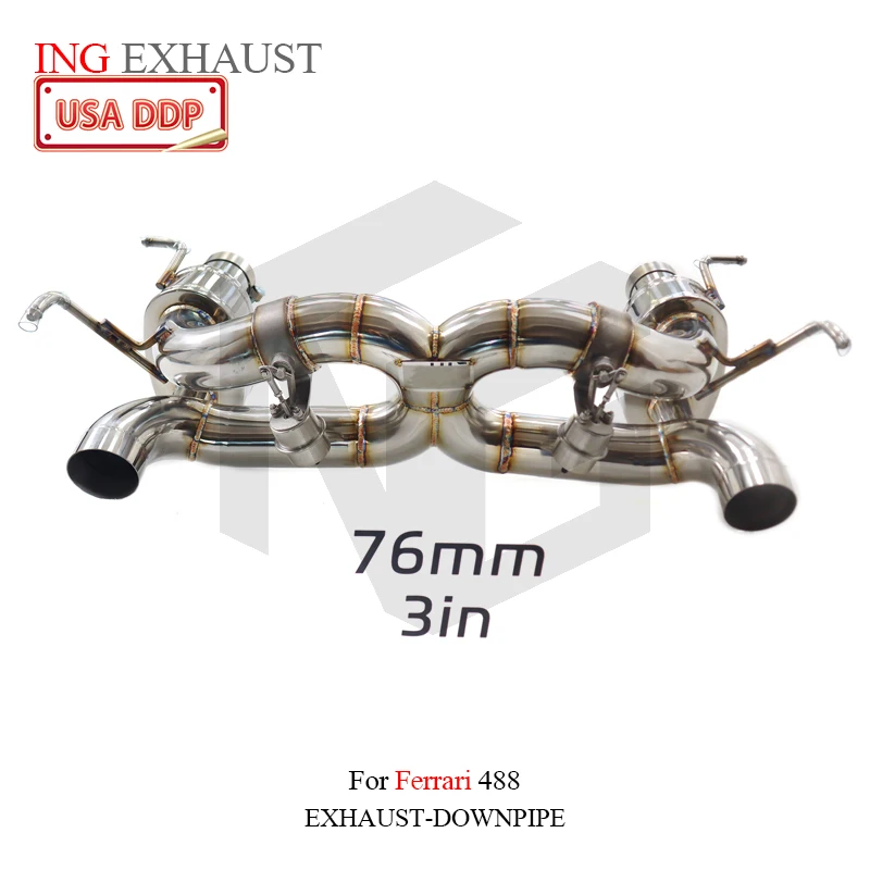 

ING vacuum Valve Engine SS304 Catback for Ferrari 488 GTB 3.9T F142m Spide Race Auto Motive Muffler Performance Exhaust System