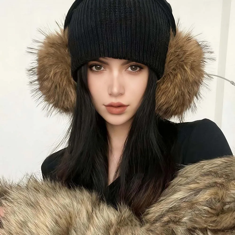 مريحة Y2K فو فرو المنك غطاء للأذنين مكافحة البرد يندبروف غطاء للأذن لينة الأذن تدفئة الشتاء رشاقته إيرفلاب النساء