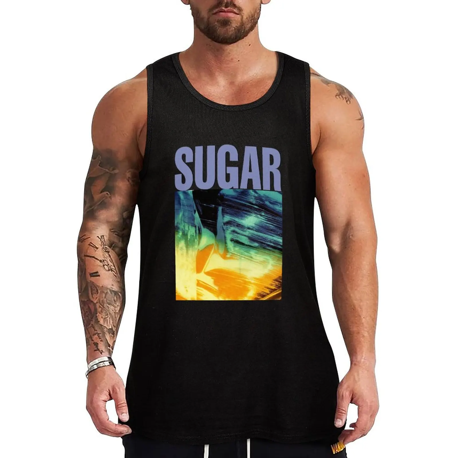 Sugar Copper Blue Tank Top Abstract Print Tank Top Casual Graphic Sleeveless