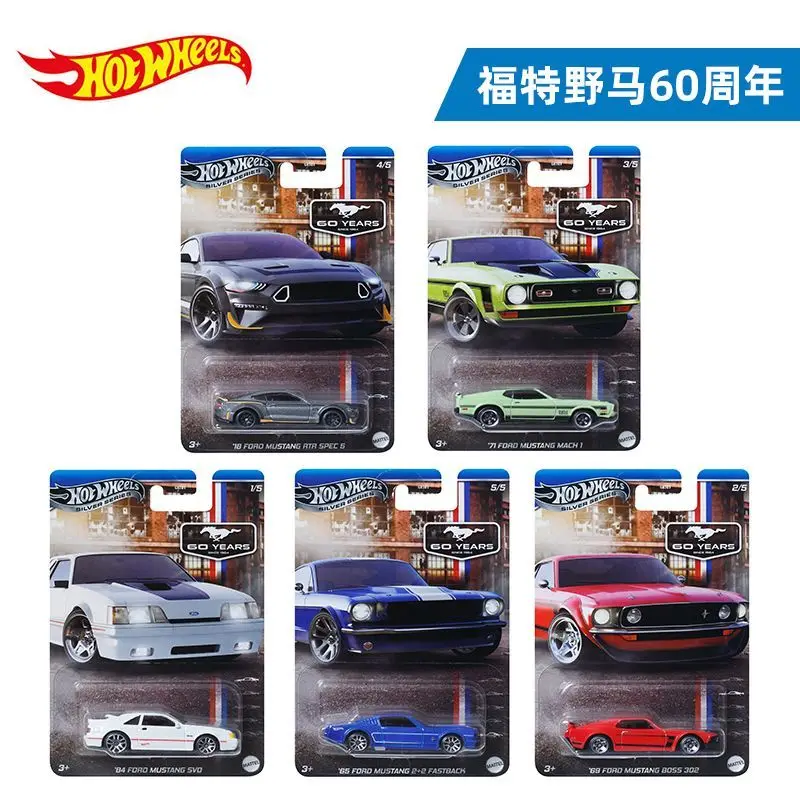 

Genuine Hot Wheels Cars Grt01-9c6m Mustang 60th Anniversary Set Ford Mustang Rtr 1:64 Diecast Vehicle Model Cars Toys Boys Gift
