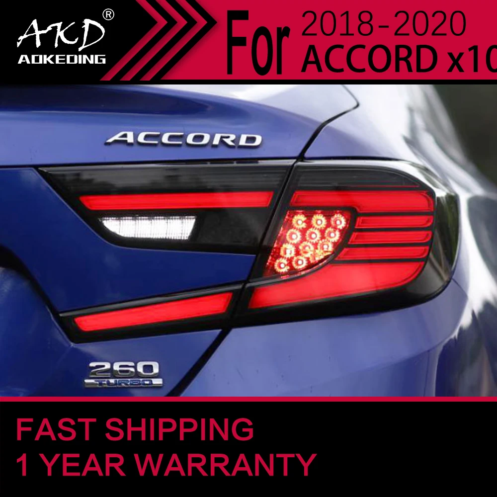 Car Lights for Honda Accord G10 LED Tail Light 2018-2021 Accord Rear Stop Lamp Brake Signal DRL Reverse Automotive Accessories