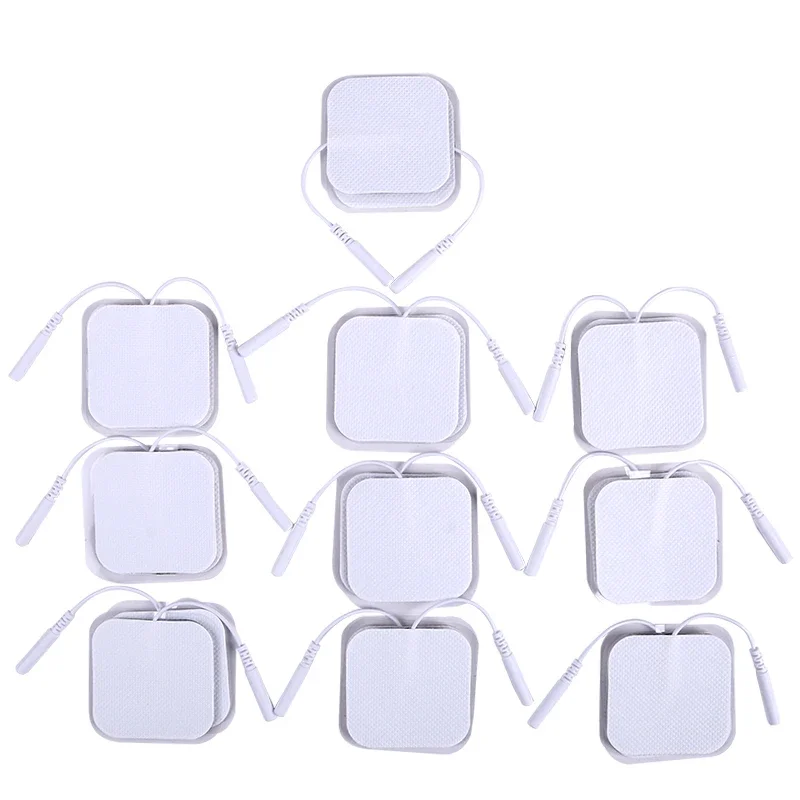 Elettrodi autoadesivi in tessuto non tessuto da 5 * 5 cm Cuscinetti in gel per decine per accessori patch di ricambio per adesivi per massaggiatore elettrico