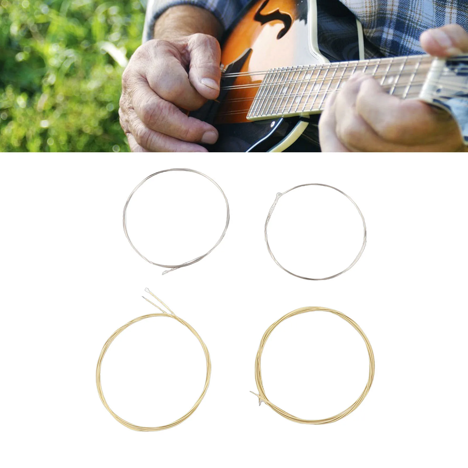 

8PCS Mandolin Strings Set Assortment Stainless Steel Replacement Parts Easy Using Brand New Mandolin Accessories for Players