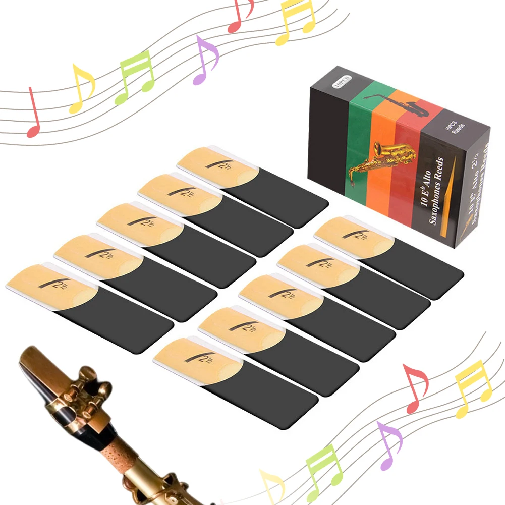 Saxophone Reed Pack - 10er-Pack Eb-Altsaxophonblätter Stärke 1.5 2.0 2.5