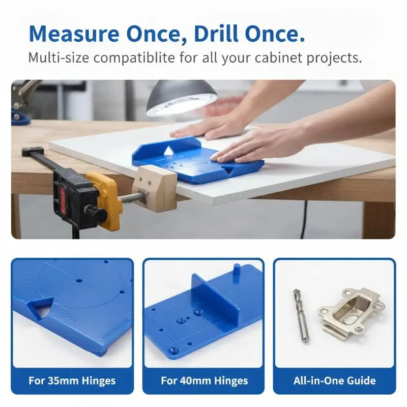 1Set Hinge Punching Positioning Ruler Template Woodworking Hinge Installation Auxiliary Tool Hinge Drilling Locator Cabinet Door